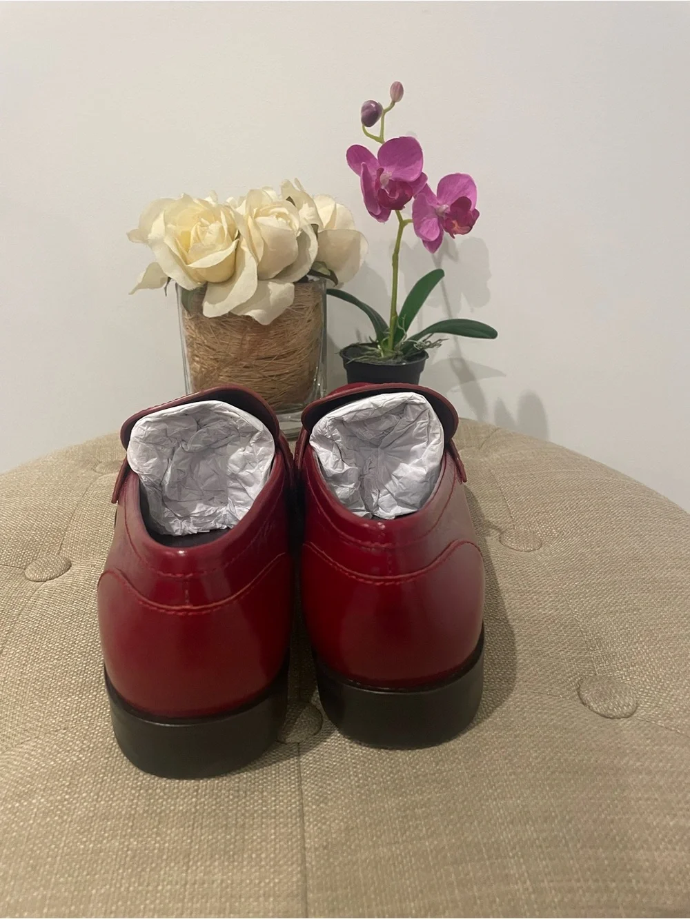 Tory Burch Chelsea Red Penny Loafers - Size 8 - Picture 7 of 16